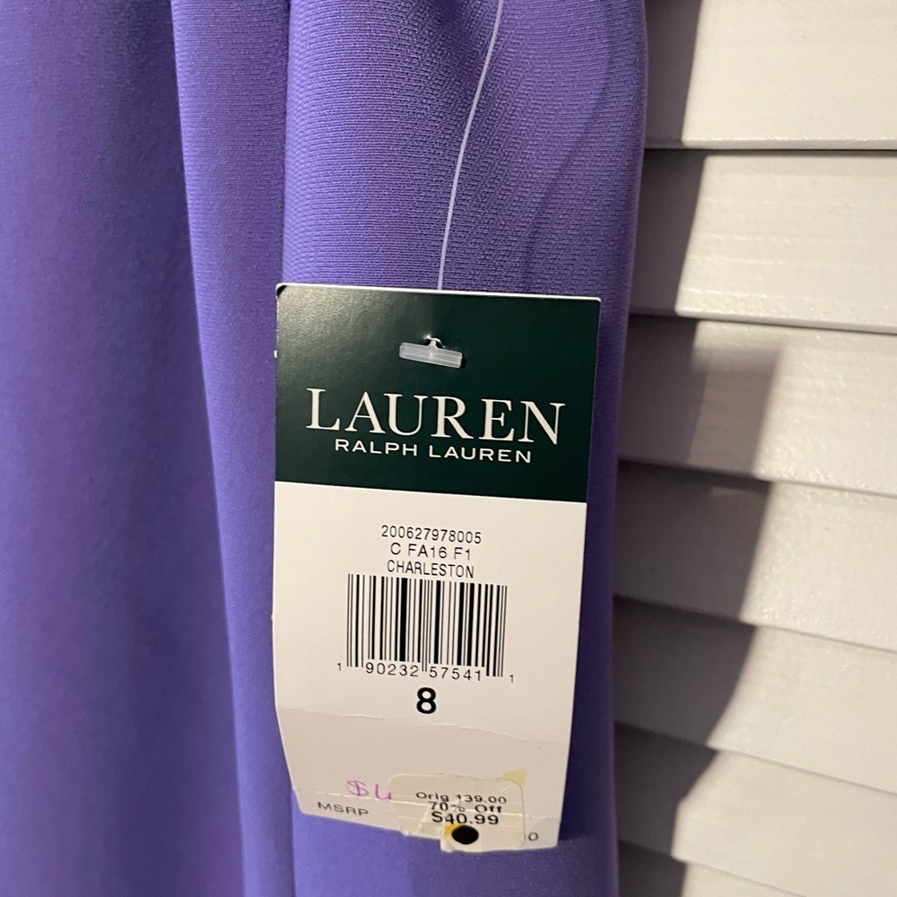 Lauren Ralph Lauren Sleeveless Light Purple Crepe Scoop-neck Above Knee Y2K 8 - Picture 3 of 16
